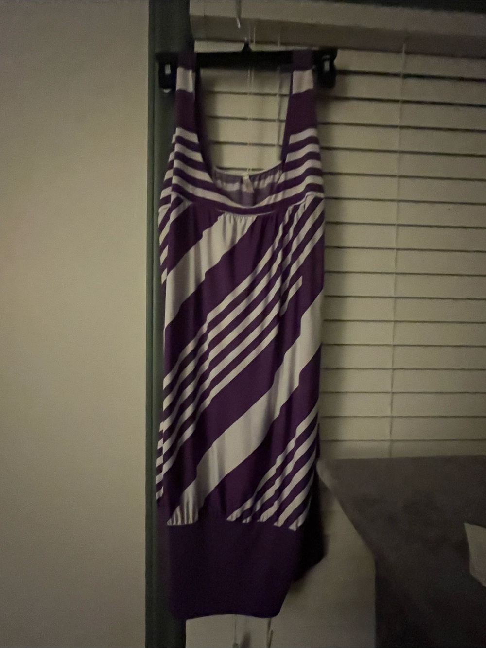 Rue21 Purple and White Diagonal Stripe Midi Dress